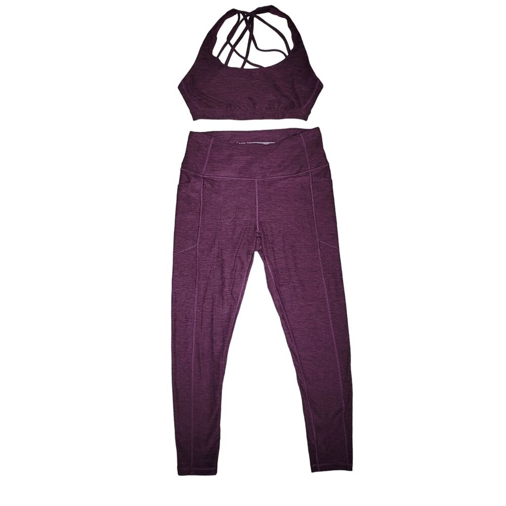 Victoria's Secret Sport Bra & Leggings wotk out Set Plum Purple High Waist small